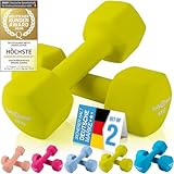 Body & Mind® Hanteln 2er Set Gymnastikhanteln Neopren Dumbbells Kurzhanteln; Effektives Krafttraining Fitness Workout für Zuhause (2 x 4kg)