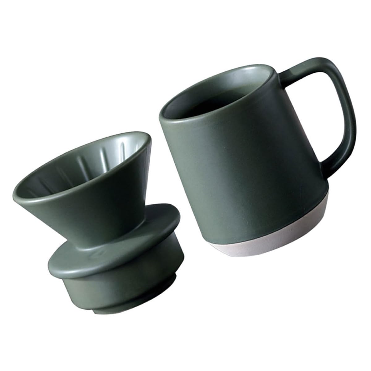 Ciieeo Keramik Kaffeefilterbecher Satz mit Tasse Wiederverwendbar Leicht und Praktisch für Reise Büro zu Hause