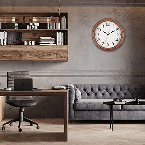 14 Inch Wood Wall Clock Retro Wooden Wall Clocks Battery Operated - Image 2