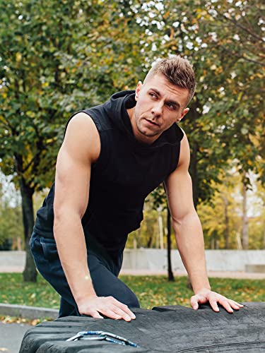 Tchumum Sleeveless Hoodie Men Hooded Tank Top Workout Sweatshirt Athletic Dry Fit Shirts 3 Pack Gym Muscle Mesh Moisture Wicking Quick Dry Tech Tee Running Fitness Exercise Active thumb #1