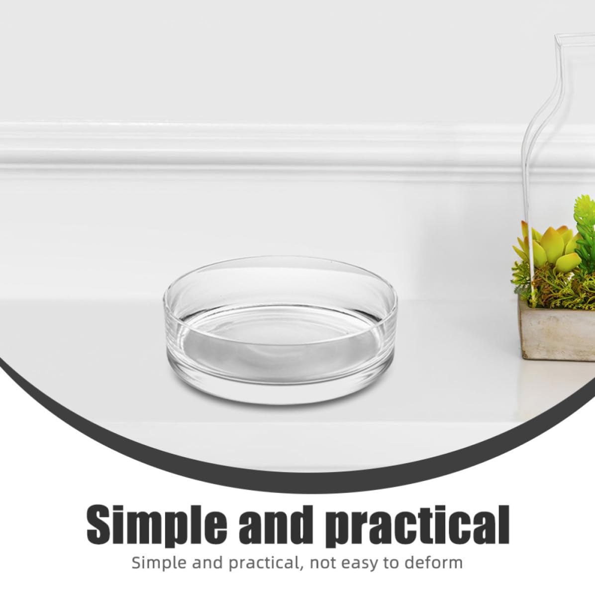 Zerodeko Vaso di Vetro Rotondo per Piante e Pesci, Decorativo e Trasparente | Uso Domestico o Negozio, Vetro Delicato, Alta Trasparenza, Stile Chic, Adatto a Composizioni Floreali