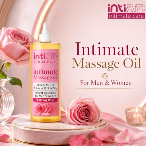Image of Rose Intimate Massage Oil. Luxuriously Scented Self-Care Oil for Personal Moments. Sensual Touch for ultimate Pleasure & Relaxation - 200ml.