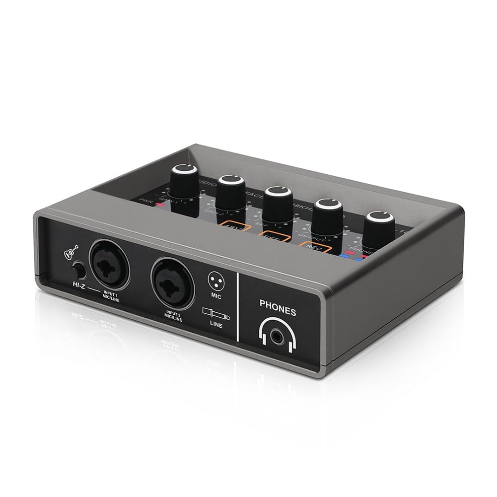 Mezclador de Audio Profesional Interfaz de Audio USB Tarjeta de Sonido Equipo de DJ Estudio de Grabación Convertidor de Guitarra Eléctrica