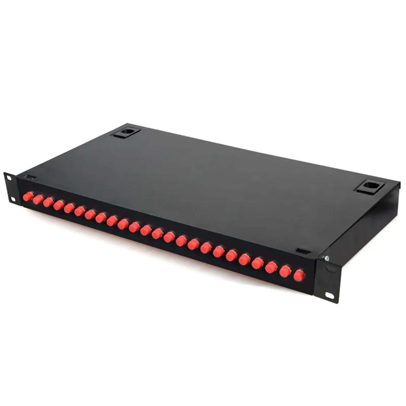 24 Port Fiber Patch Panel SC FC LC Pigtail ODF 1U Optical Fiber Terminal Box Optical Fiber Distribution Frame(24 CORE FC UPC SM)