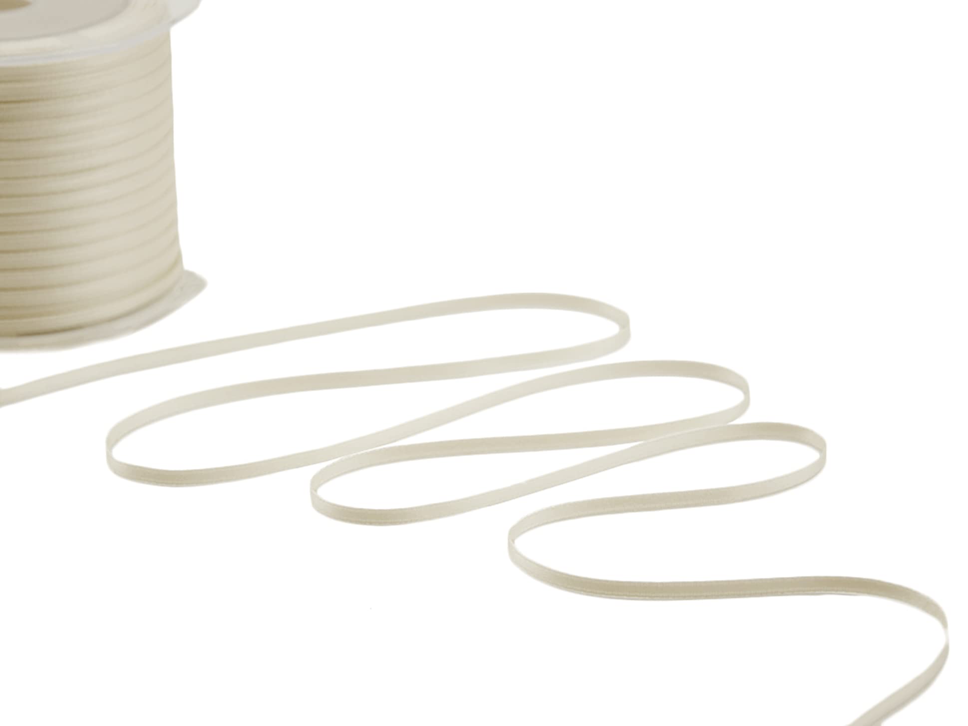 Bomboniere Furlanis - Double Satin Ribbon, Italian Fabric - Milk, 3 mm x 100 m