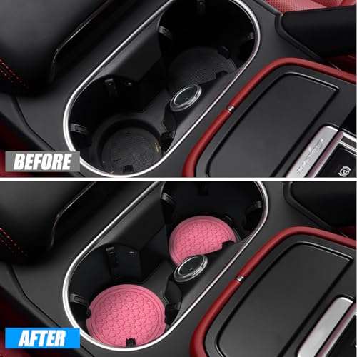Portavasos para auto universales 4 piezas rosa miniatura 5