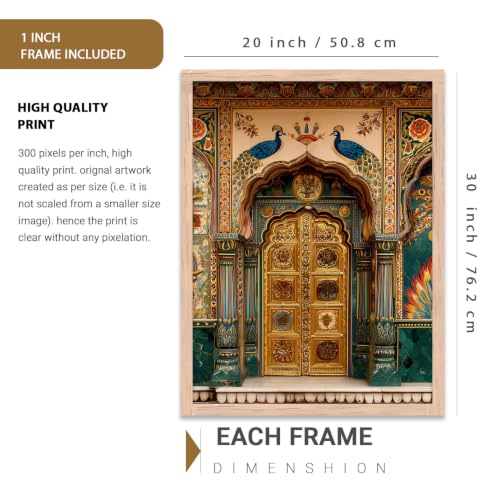 Image of kotart Indian Art Traditional Paintings for Living Room | Framed Wall Painting for Home Room Bedroom Office Wall Decor | Poster With frames Set of 3 (20x30 Inch)