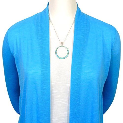 Turquoise Network Gemstone Pendant Necklace in 925 Sterling Silver Genuine Gemstones & Gemstones (24" Length)2