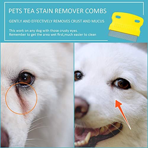 6 Pieces Pet Lice Combs Dog Grooming Flea Comb Cat Tear Stain Comb For Removal Dandruff, Hair Stain, Nit (Pink, Light Blue, Dark Blue, Yellow) #TOP5