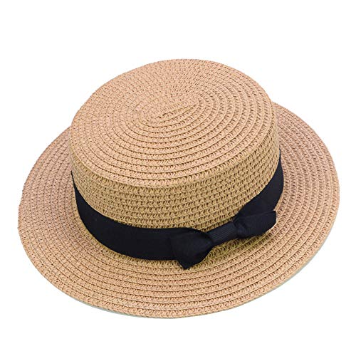 Straw Sun Hat Kids Boy Girls Boater Summer Beach Cap Bucket Hat2