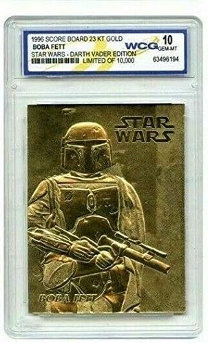 Limited Edition Rare Star Wars Boba Fett GEM-MT 10" 23 KT Gold Card! 1/10,000!