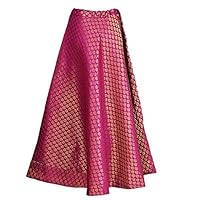 FEMEZONE Fashion with Tradition Women Silk Readymade Lehenga choli (FEM20192410-05 RANI_Rani_Free Size)