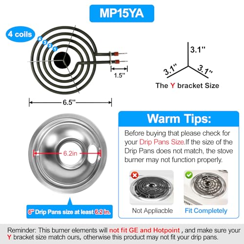 Élément de cuisinière électrique MP15YA de haute résistance pour table de cuisson