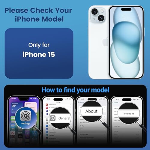 Image of ArmourPro MagSafe Compatible Case for iPhone 15, Magnetic Wireless Charging Back Cover with Clear Back, Flexible TPU Bumper, Camera Protection | Black