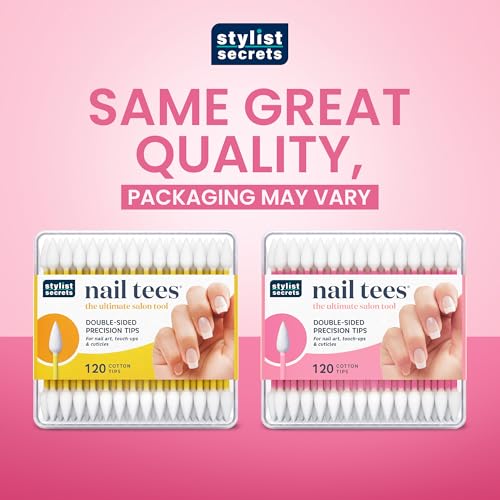 Fran Wilson NAIL TEES COTTON TIPS 120 Count (2 PACK) - The Ultimate Nail Tool, Multi-Purpose Double-sided Swabs with Pointed Ends for Precise Touch-ups and the Perfect At-Home Manicure & Pedicure
