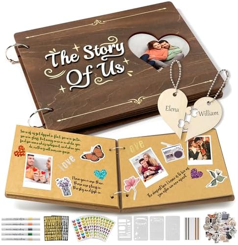 CY2SIDE Couples Photo Album Scrapbook - 111PCS The Story of Us Wo...