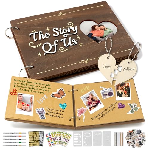 CY2SIDE Couples Photo Album Scrapbook - 111PCS The Story of Us Wo...