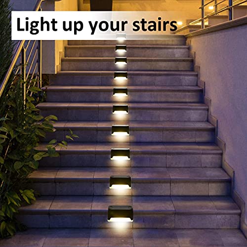 12 pacote de luzes de deck solar ao ar livre luzes solares à prova d'água LED para escadas ao ar li