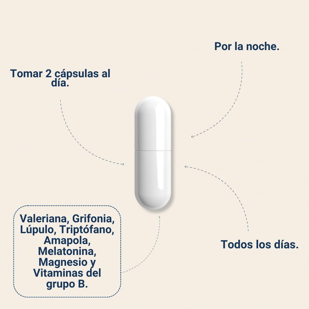 Ansiomed Noche 45 Cápsulas Pack 2 Unidades Ayuda Relajación Sueño Estrés Ansiedad Valeriana Triptófano Melatonina Pasiflora Vitaminas