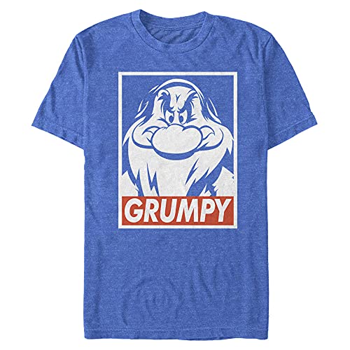T-shirt Disney Princess Grumps bleu chiné grand vêtement coton homme XXL