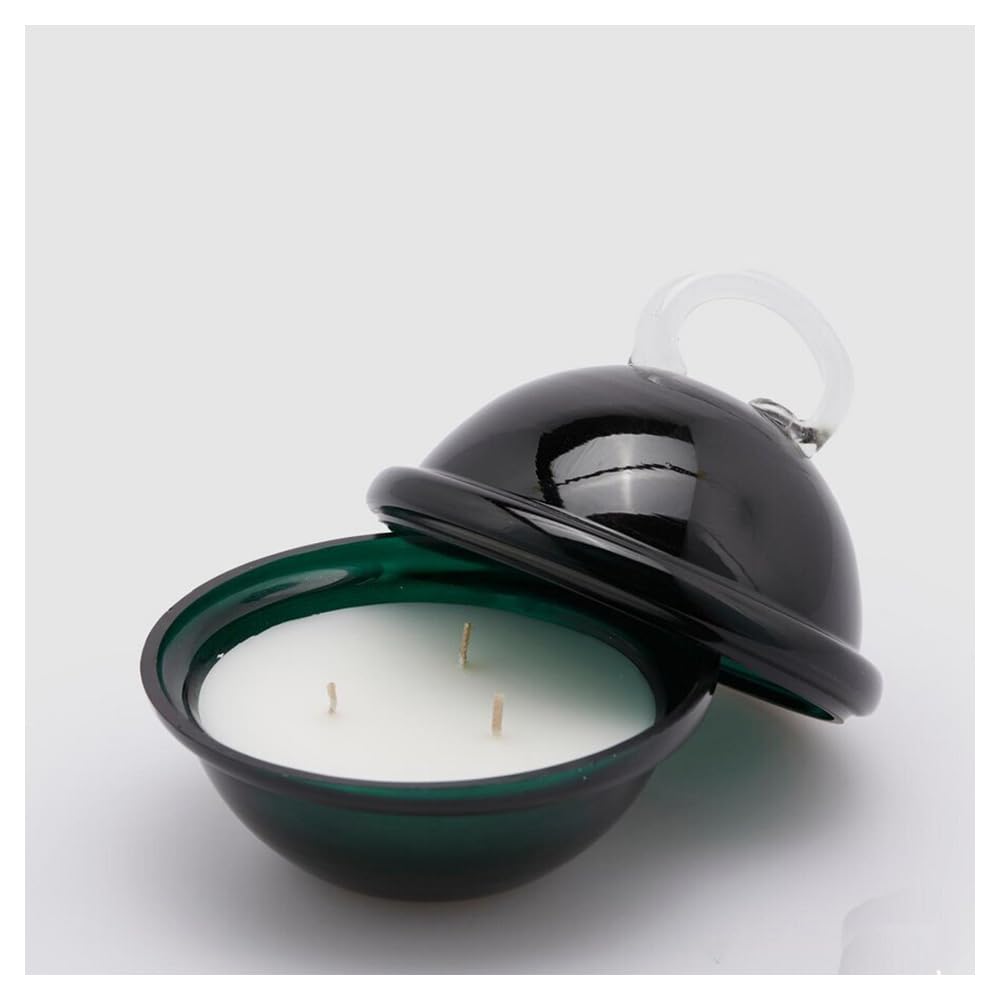 EDG Enzo De Gasperi Vela perfumada navideña con sonajero en vidrio, fragancia Oud D15 cm 2 variantes (1ud) VERDE