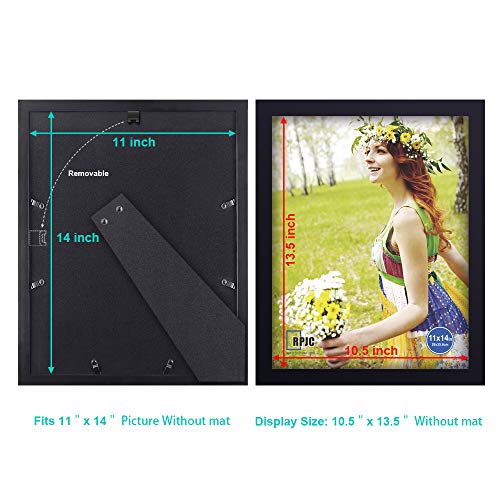 Rpjc 11X14 Inch Picture Frame Made Of Solid Wood And High Definition Glass Display Pictures For Wall Mounting Photo Frame With Stand Black #TOP3