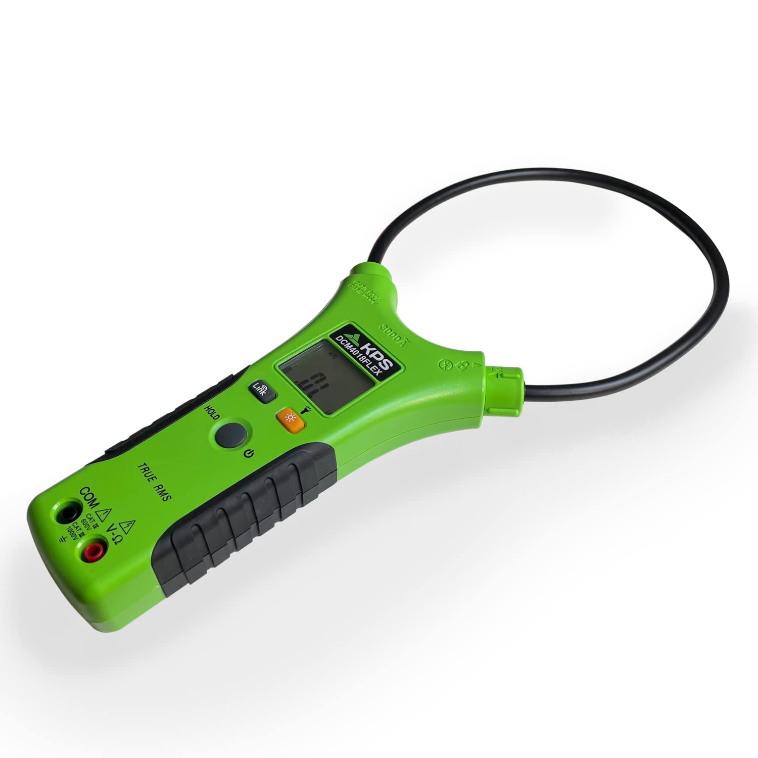 KPS-DCM4018FLEX Pinza Amperimétrica Flexible TRMS Corriente AC 3000A y Tensión AC/DC 1000V 10.000 Cuentas con Conexión Bluetooth