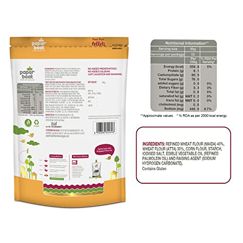 Image of Paper Boat Pani Puri Pellets, Ready to Fry, No Added Colours and Preservatives (400g), Paper Boat Dry Fruit Chikki, No Added Preservatives and Colours (Pack of 10, 25g Each)