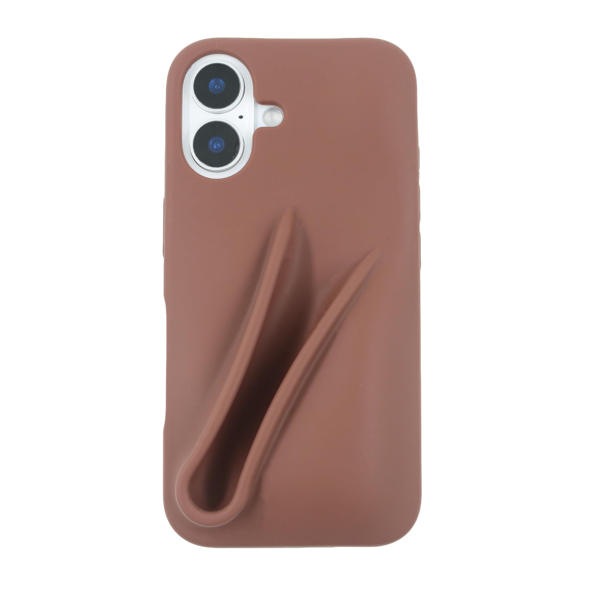 Soft Touch Silicone Lip Gloss Phone Case for iPhone 17, Minimalist Matte Design, Shockproof & Anti-Fingerprint Cover (Terracotta Brown)