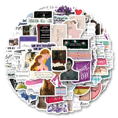 76pcs Powerless Stickers Pack Aesthetic Vinyl Waterproof Sticker Decals for Water Bottle Laptop Phone Skateboard Scrapbooking Bumper for Party Supply Decor Favor