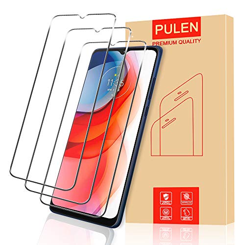[3-Packs] PULEN for Motorola Moto G Play 2021/Moto E7 Plus/Moto G9 Play/Moto G30/Moto G10 Screen Protector,HD Clear Scratch Resistant Bubble Free Anti-Fingerprints 9H Hardness Tempered Glass