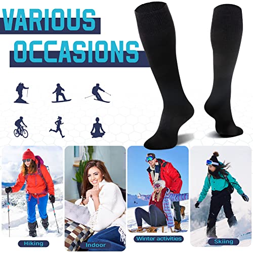 Image of DoSmart Womens Winter Warm Knee High Socks Ladies Wool Cozy Thick Hiking Skiing Comfy Thermal Boot Long Socks 2 Pairs