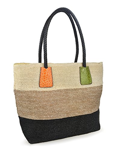 Bolso Tote de tejido sintético con patrón de cocodrilo miniatura 1