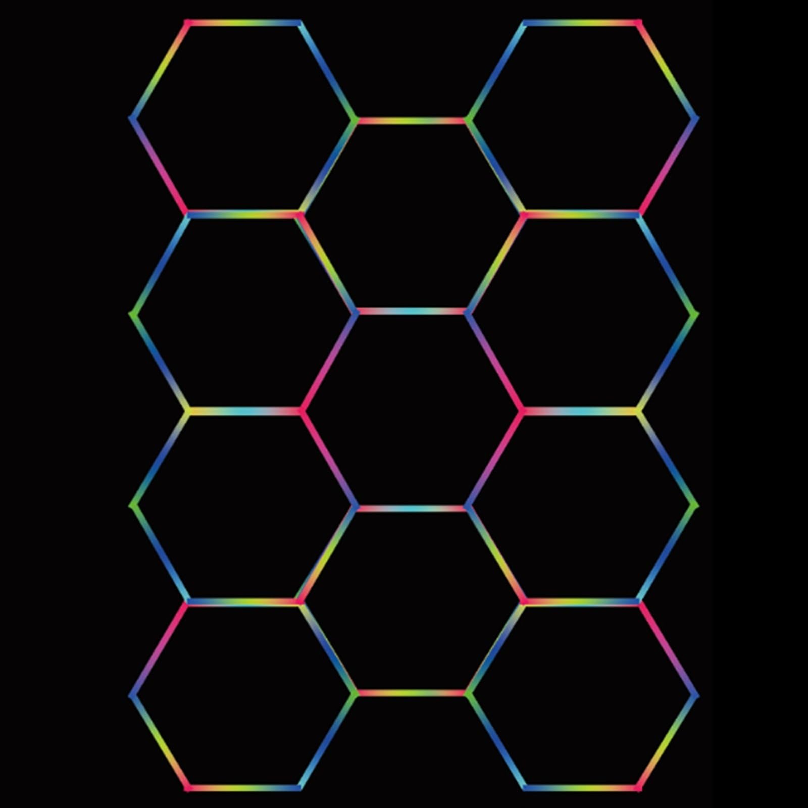 Lumière de garage à LED hexagonale étanche et anti-poussière avec 12 couleurs RVB modulables