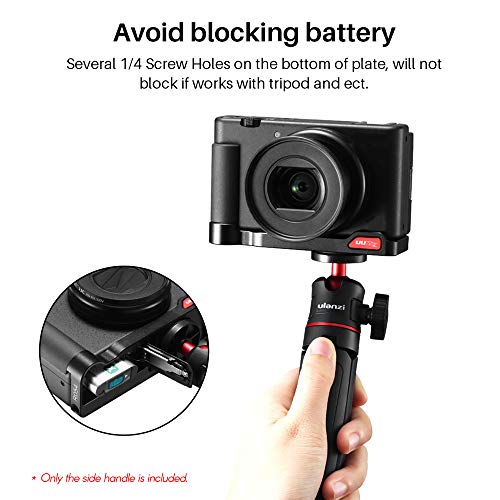 Cucudy R054 Extensão de metal para câmera Suporte de montagem de placa de base com parafusos de 1/4