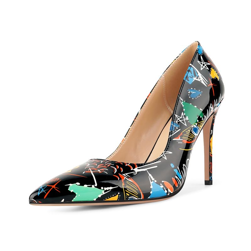Image of Women's Stiletto High Heels Pumps for Women-4IN Pointed Toe Classic Pumps for Dress Party Wedding Evening Date Night Sexy Slip-On Shoes
