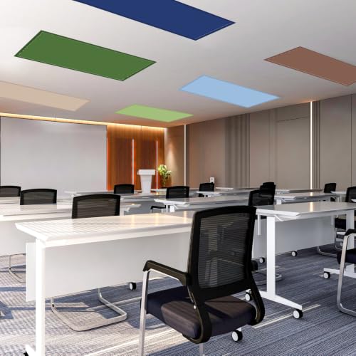 Image of VIHOSE 6 Pcs Fluorescent Light Covers for Ceiling Lights Classroom Magnetic Light Covers Classroom Filters Office School Drop Ceiling, 4 x 2 ft(Colorful 4)