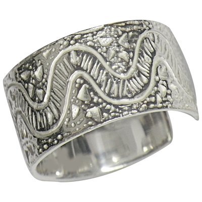 Anneaux en argent 925 gravés Chic-net : bijoux féminins à l'éclat lumineux oxydé