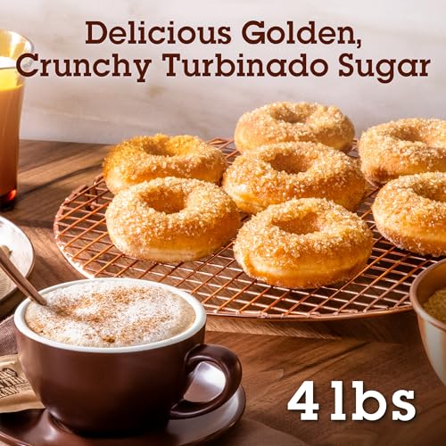 Image of Sugar In The Raw Granulated Turbinado Cane Sugar, No erythritol, Pure Natural Sweetener, Hot & Cold Drinks, Coffee, Cooking, Baking, Vegan, Gluten-Free, Non-GMO, Bulk-Sugar, 4lb Bag (Pack of 4)