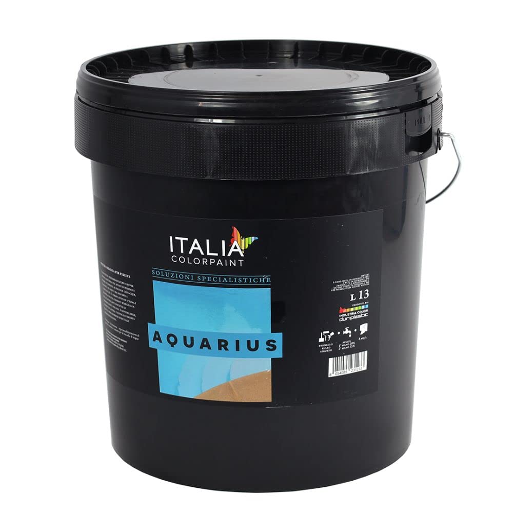 Aquarius Pittura Acrilica per Piscine in Cemento Vasche e Serbatoi di Contenimento (Litri 5, Celeste)