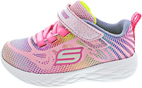 Skechers GO RUN 600 SHIMMER SPEEDER, Zapatillas para Niñas, Light Pink Mesh/Multi Foil Trim, 35 EU