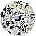 61PCS Vintage Black and White Stickers,Y2K Aesthetic Stickers for Water Bottles Laptops Phone Scrapbooking