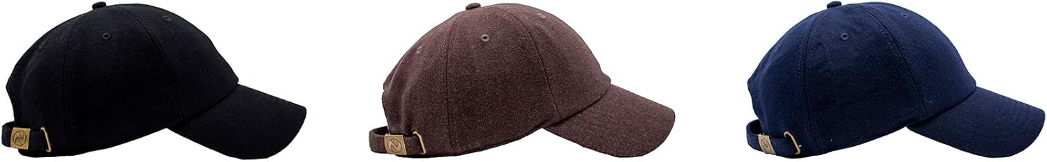 Classic 6-Panel Wool Blend Baseball Unisex Cap with Adjustable Brass Buckle - Image 2