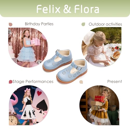 Image of Felix & Flora Toddler Little Girl Mary Jane Dress Shoes - Ballet Flats for Girl Party School Shoes