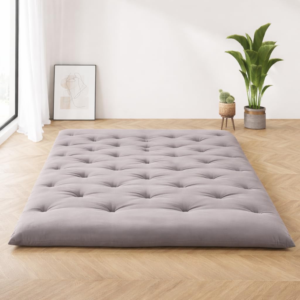 IMSMARTMART Mattress Futon Single Bed Mattress 36"x 72" Foldable Roll Up Tatami 2.5" Thicken Futon Mattress Multi Scene Floor Mattresses Yoga Living Room, Grey