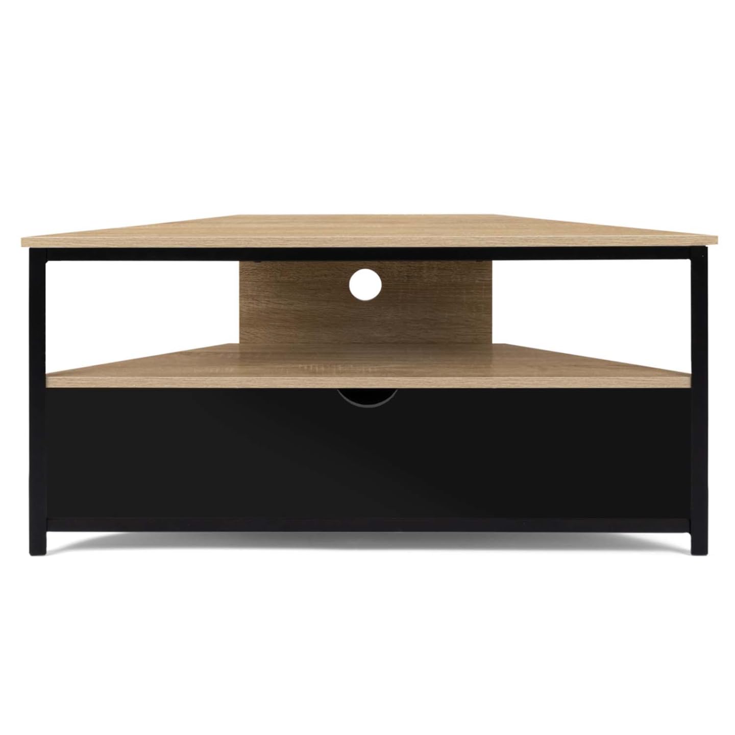 IDMarket - Mobile TV angolare BOSTON 100 cm con mobile industriale nero