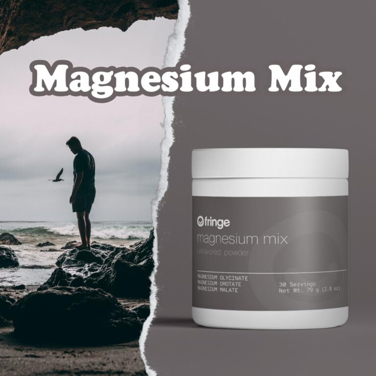 Image of Fringe Triple Magnesium Mix Powder, Magnesium Glycinate, Orotate, & Malate, Unflavored, Clean Formula, Mix Into Anything, 30 Servings
