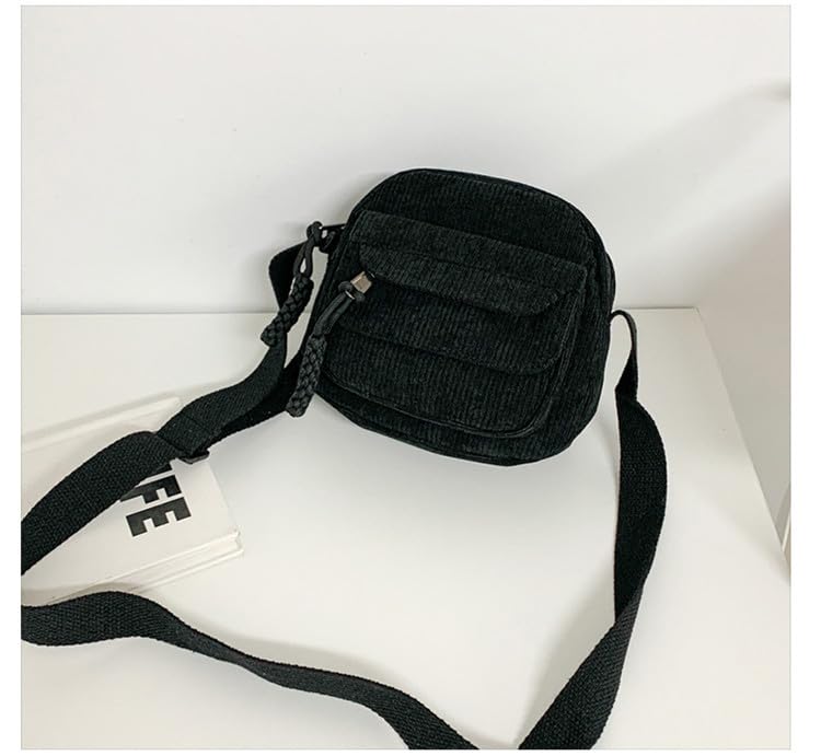 Cute Crossbody Bag Purse for Women, Corduroy Kawaii Shoulder Bag Aesthetic Small Wallet Bag4