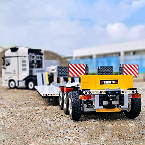 Foxom Technik LKW mit Anhänger Bausteine Bausatz, 4CH RC Lastwagen Konstruktionsspielzeug mit APP & 2,4 GHz Steuerung… – Bild 3