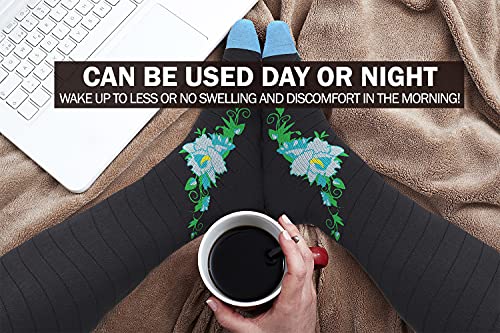 Physix Gear Sport 3 Pairs of Compression Socks for Men & Women in (Black/Pink + Black/Grey + Black/Blue) S-M Size3